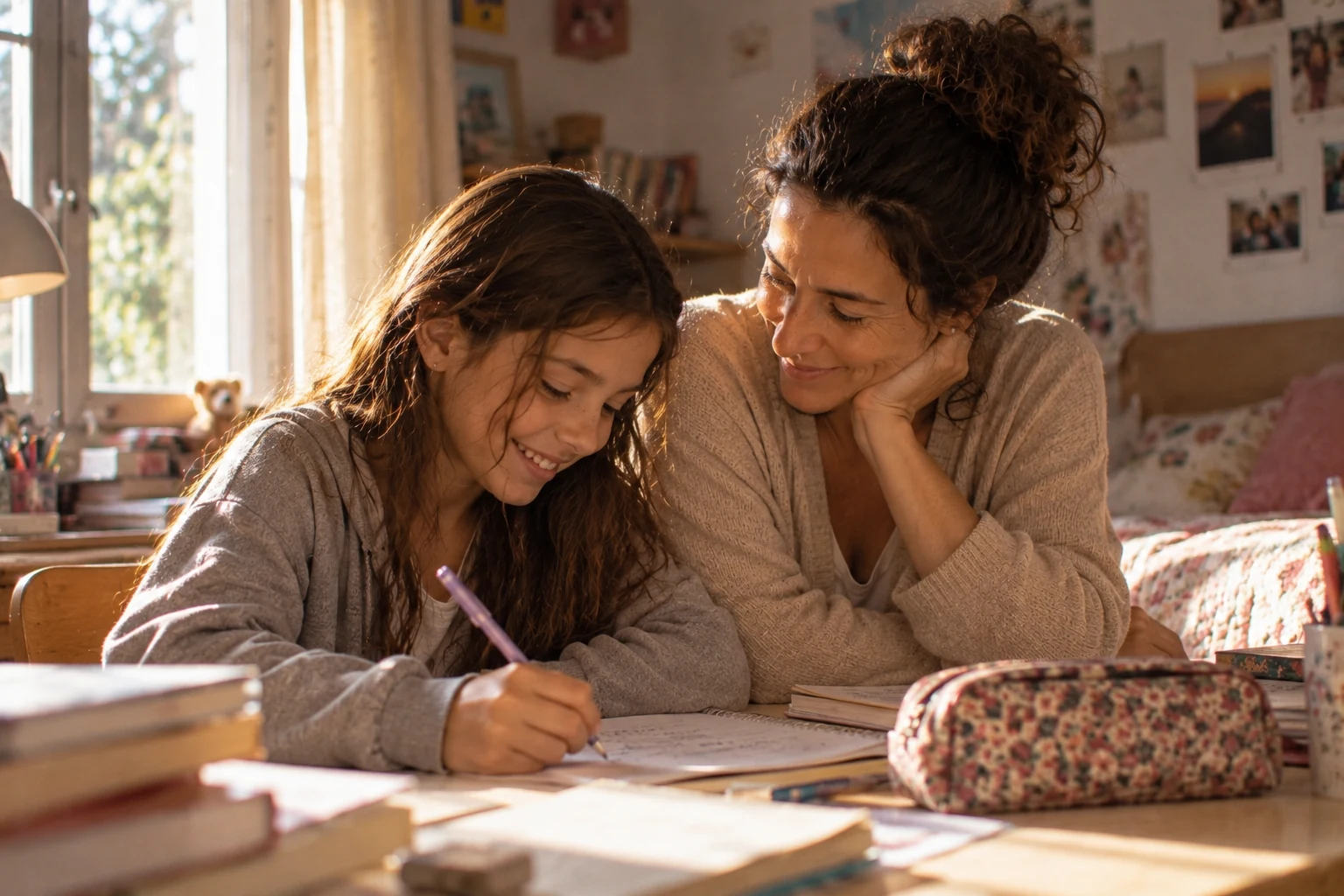 Lucía y Elena comparten un momento de complicidad en la adolescencia