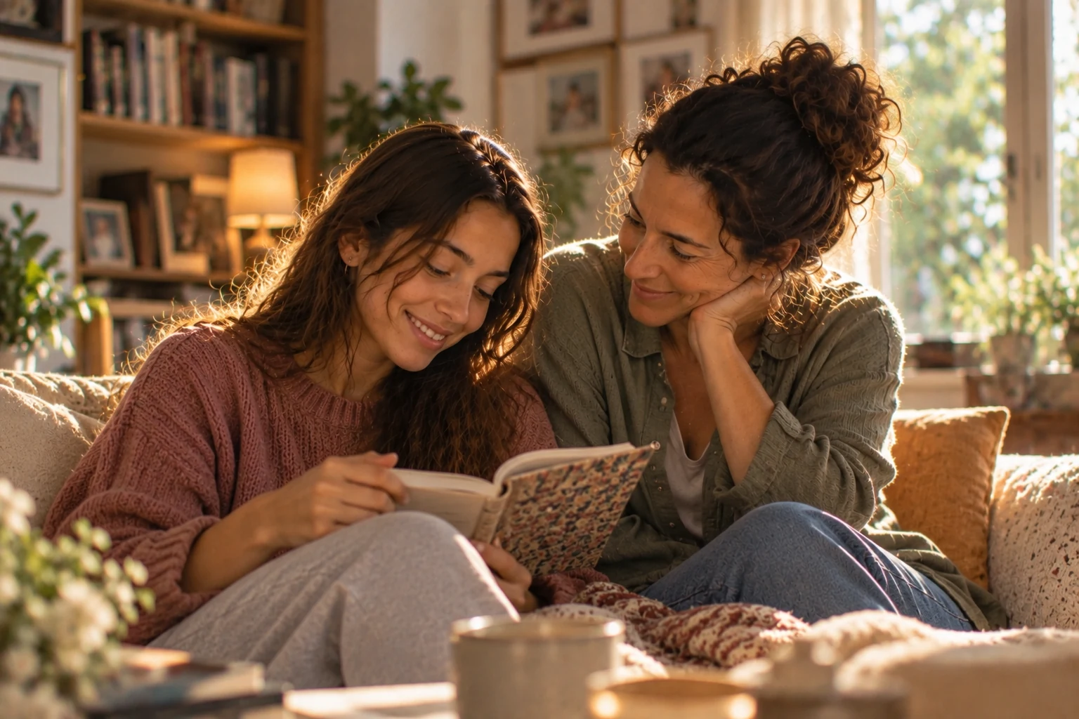 Lucía y Elena disfrutan de una sobremesa